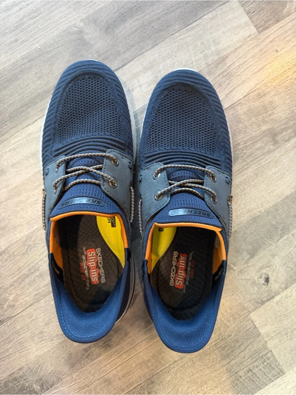 Skechers Men's Navy with orange trim Slip-On‎ Boat Shoes/loafer 10.5